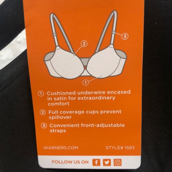Warners Black This Is Not A Bra Cushioned Underwire Lightly Lined T Shirt Bra - Picture 3 of 8